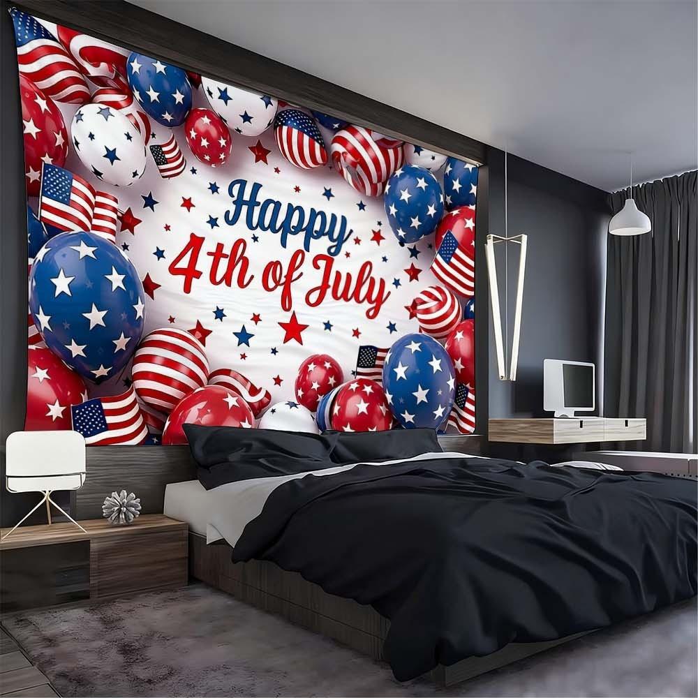 1PC 4th of July Themed Wall Decoration for Living Rooms Bedrooms Vibrant Atmosphere Enhancement for Gatherings Independence Day Celebration Background Hanging Fabric