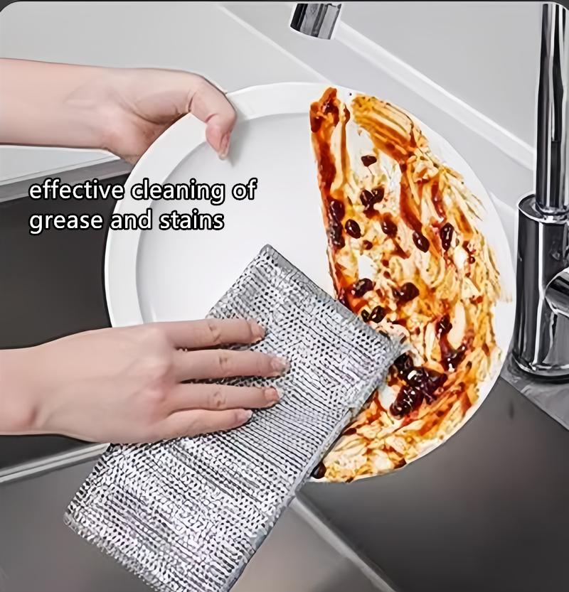 10 PCS New Upgrade double-Layer Non-Scratch Multipurpose Steel Wire Dishcloths - Reusable Quick-Dry Odor-Free Scrub Cloths for Dishes, Kitchen Cleaning Cloths for Cookware, Sinks, Dishes, Stove Tops