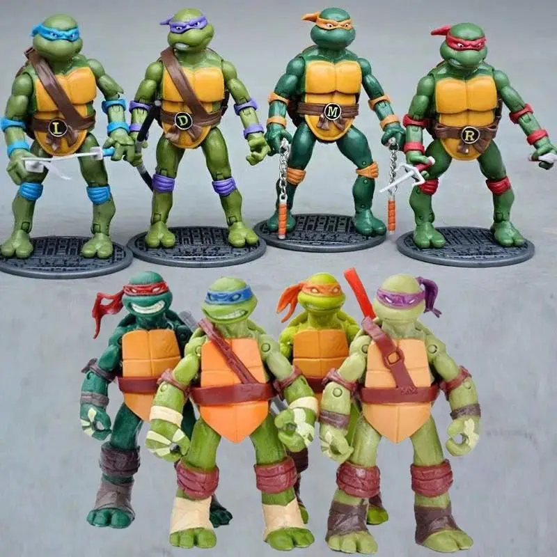 2026 hot item 4pcs TMNT Model Teenage Mutant Ninja Turtle Action Figure Anime Raphael Figuras Peripheral PVC Collection Doll Toys Gift for Kid Popular toys