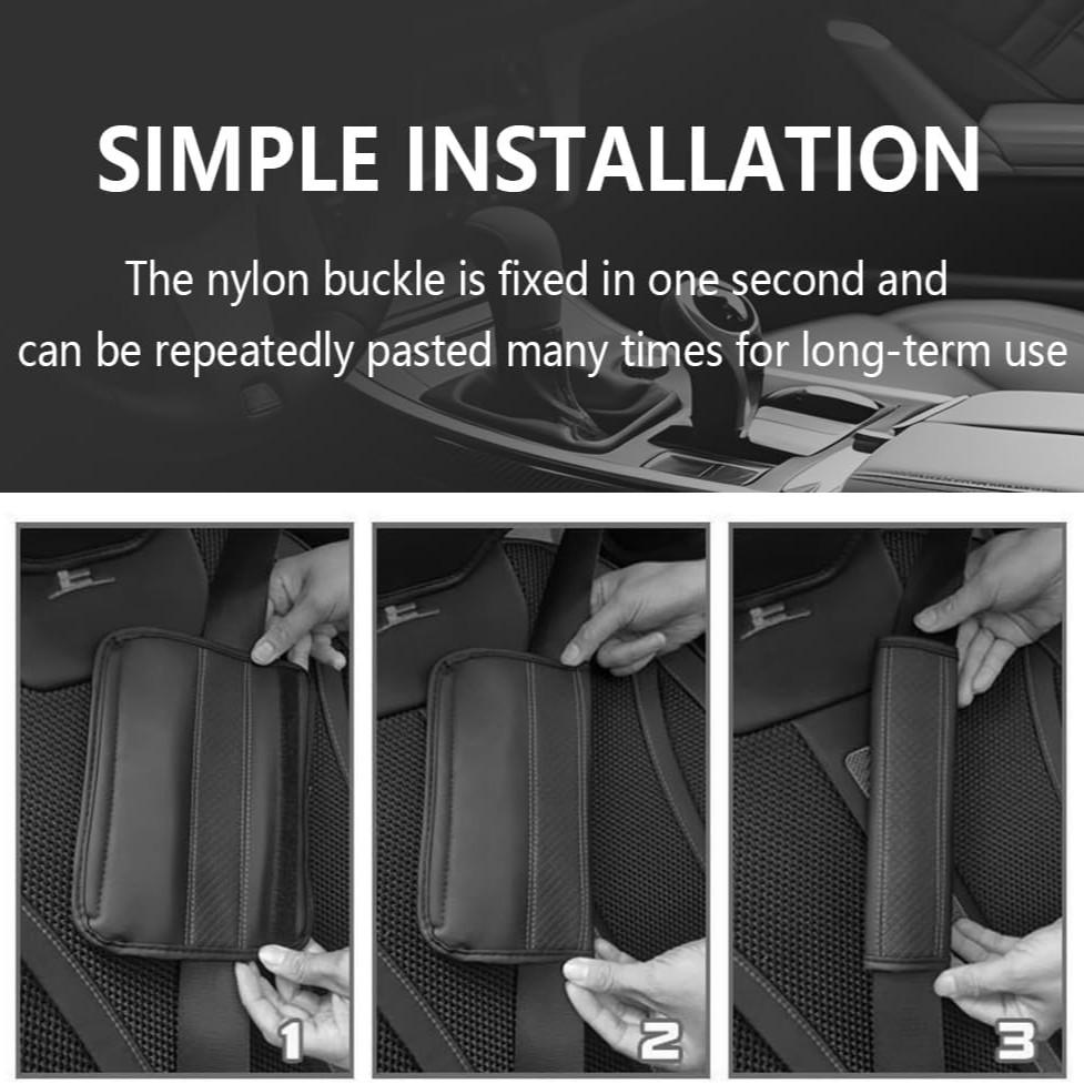 2-Pack PU Leather Car Safety Belt Shoulder Pads, Comfortable Pressure Relief Seatbelt Covers, Anti-Chafing Backpack Shoulder Protectors