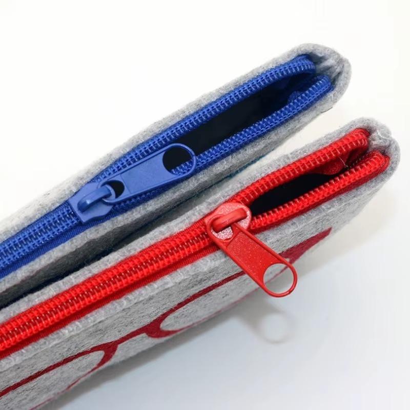 1pc Soft Felt Eyeglasses Bag Portable and Durable Anti-scratch Zipper Closure Sunglasses Sunglasses Storage Bag