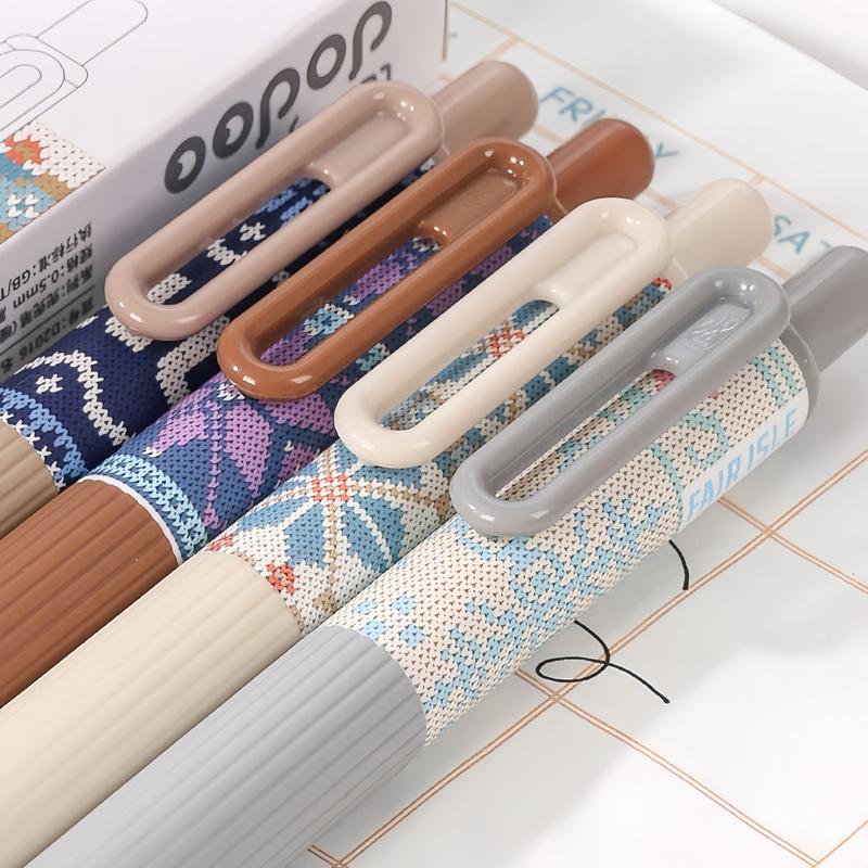 Retractable Ballpoint Pen, 6 Counts/set Colorful Smooth Writing Pen, Comfort Grip Fashionable Elegant Pen for School Office Examination, Ballpen Set, Color Marker Set, Colored Pens Set, Set With Pen