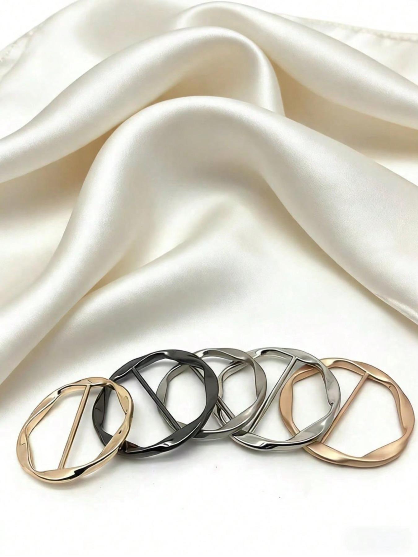 5-Piece Multi-Functional Metal Scarf/tee Clips, Easy Knotting and Waist Cinch Accessories, Ideal for Sewing, Knitting, DIY Crafts