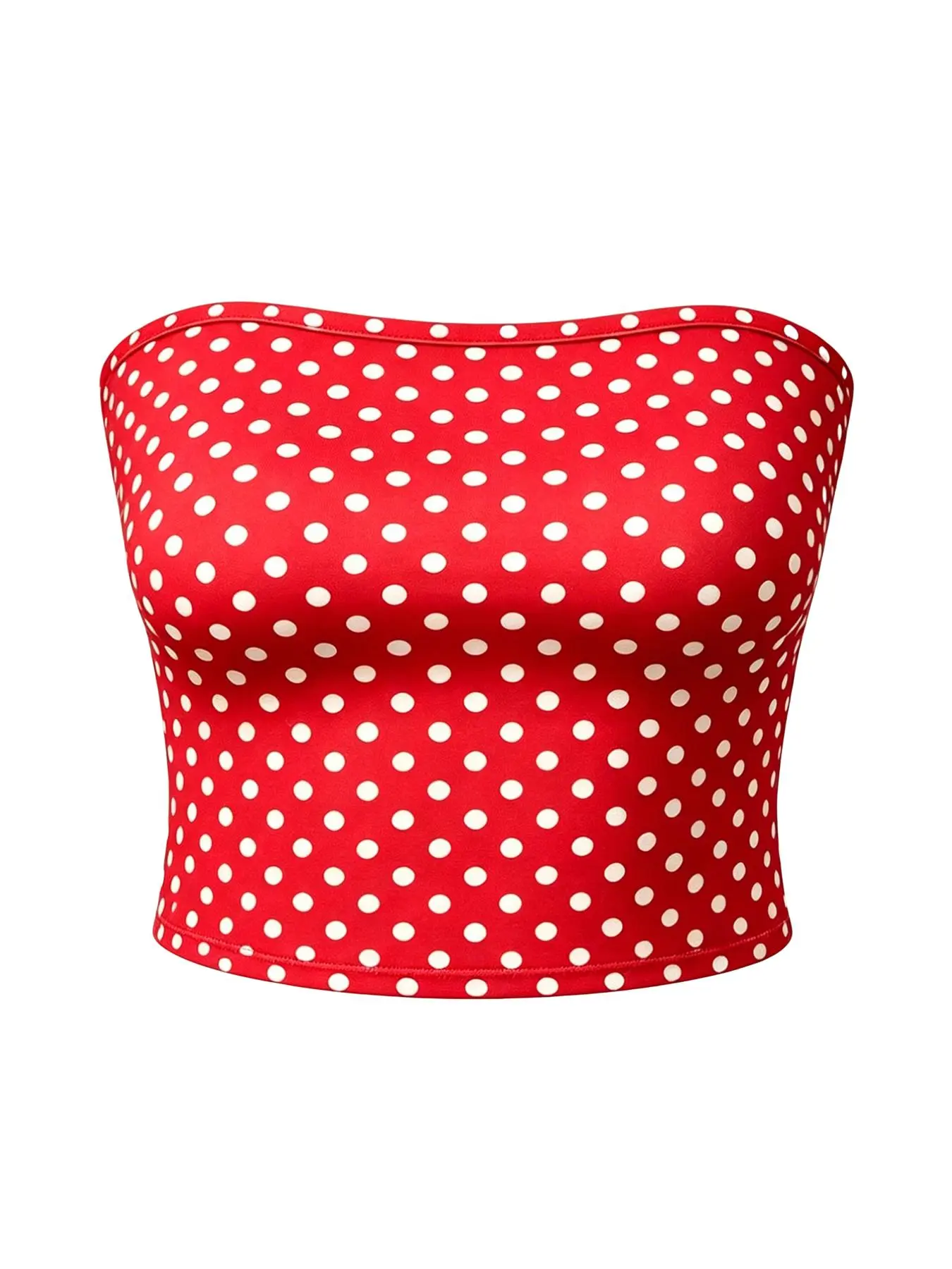 Elastic Strapless Top, Figure-Flattering Cropped Style, Waist-Capturing Design, Slimming Effect, Suitable for All Body Types