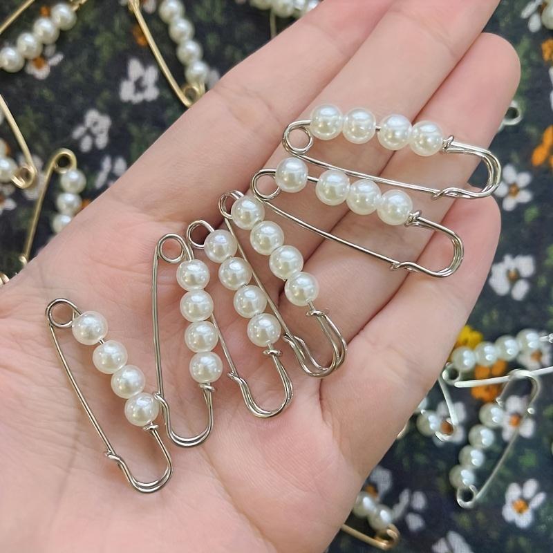 8pcs No-Sew Clothing Clips - Adjustable Buckle with Detachable Pearls, for Dresses, Shirts, Pants, Garments - Elegant Fasteners for Wedding, Party, Everyday Outfits - Durable & Easy Application, Fashion Embellishments, Chic Design, Polished Look