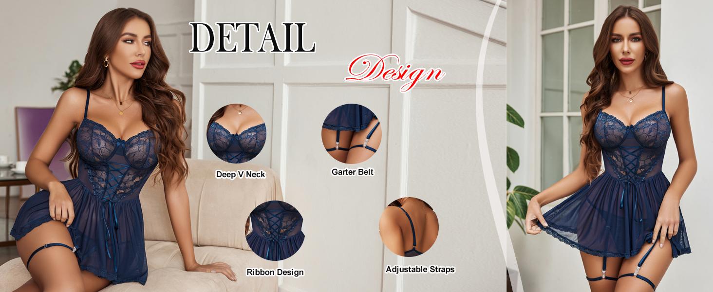 Avidlove Women's Lace Chemise Nightgown - Sheer Short Style | Wire-Free | Petite-Friendly Design SpringStatements