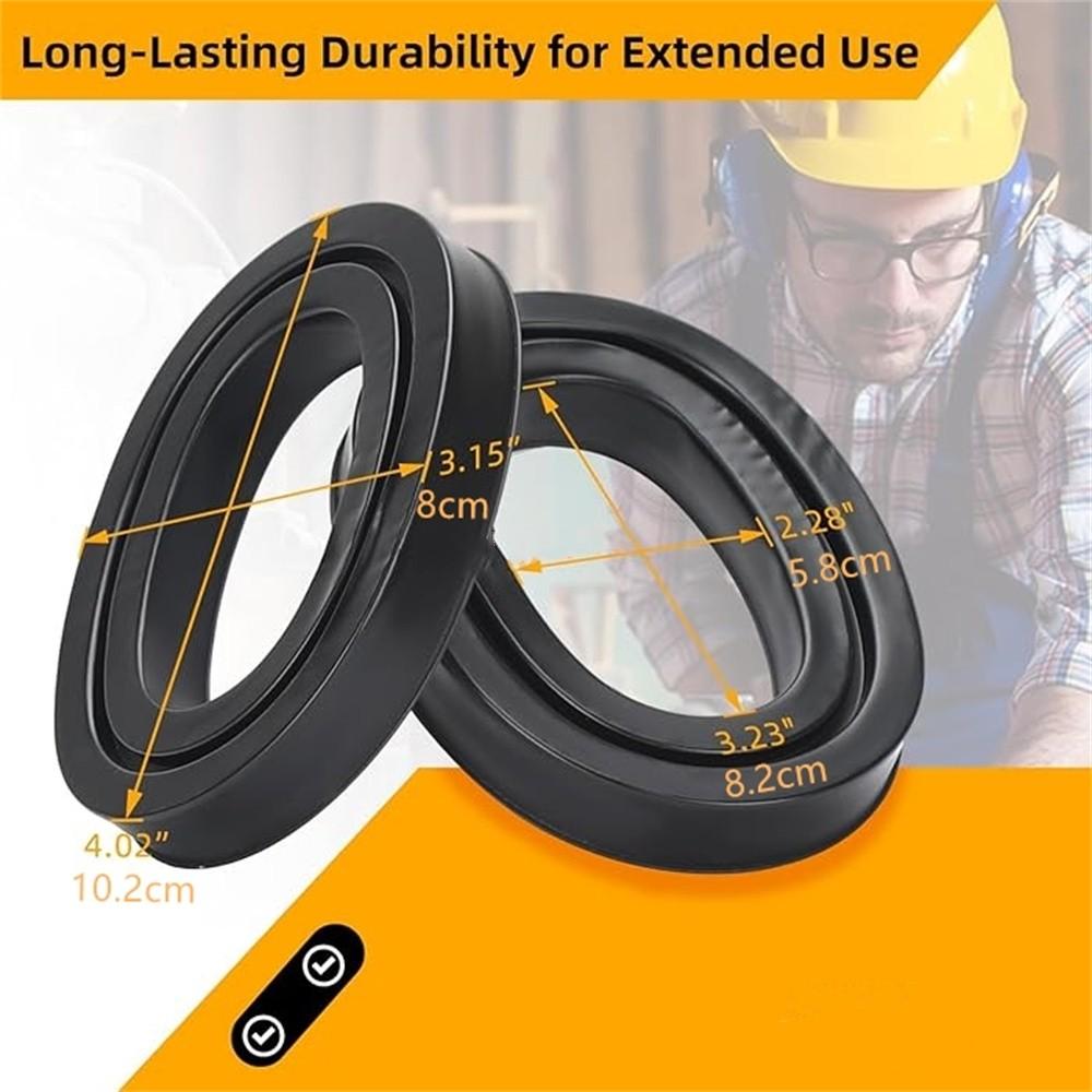 Silicone Gel Ear Pads for 3m Worktunes/peltor, Self-Adhesive Cooling Replacement Ear Cups, Noise Reduction Design, Comfortable Fit