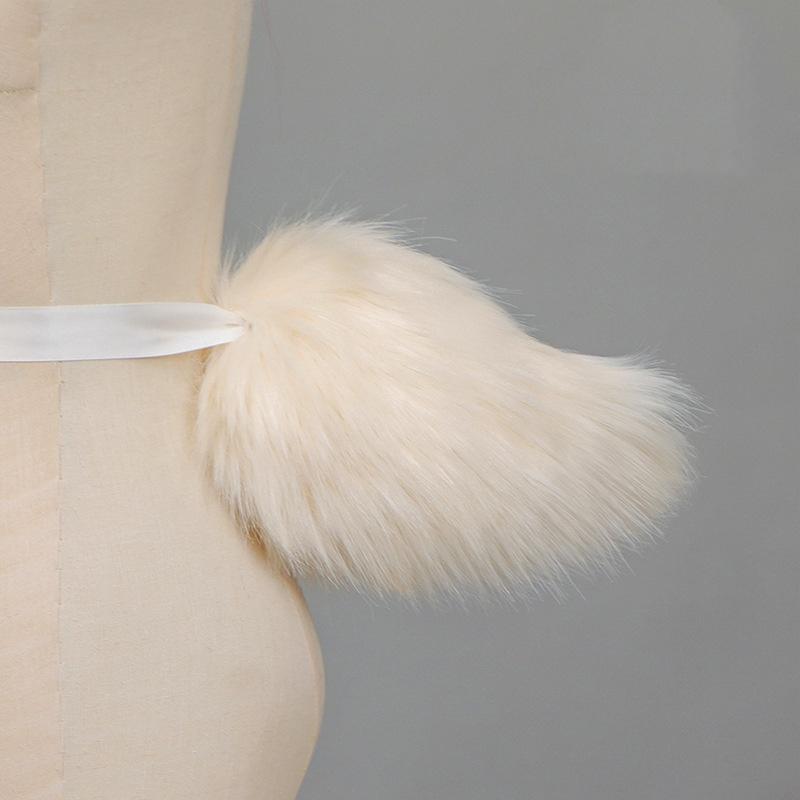 2Pcs/set New Handmade Furry Anime Dog Ear Headband Tail Props Cosplay Plush Simulation Animal Short Tail Accessories