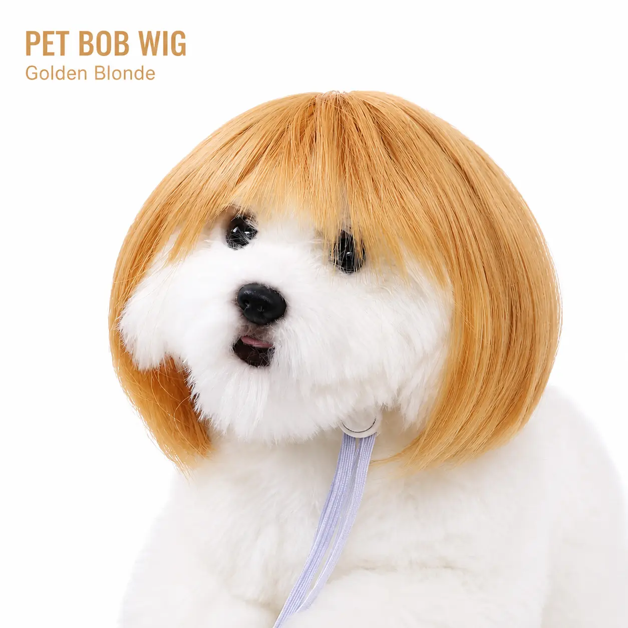 Pet Bob Wig Golden Blonde for Dogs - Stylish and Comfortable Accessory for Your Furry Friend