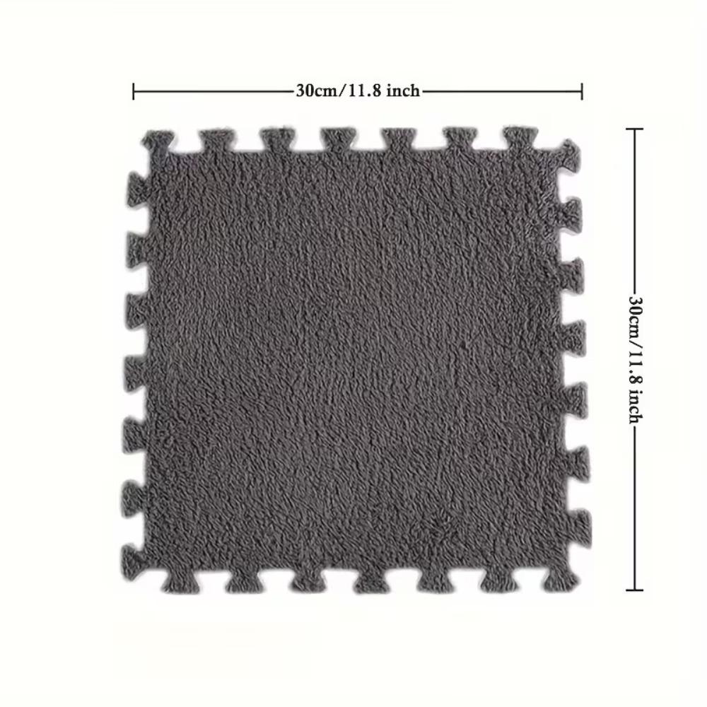 12 pieces, thickened spliced carpet for bedroom and living room, bedside rug for room, warm spliced floor mat, washable, soft and anti-fall, 11.8*11.8 inches