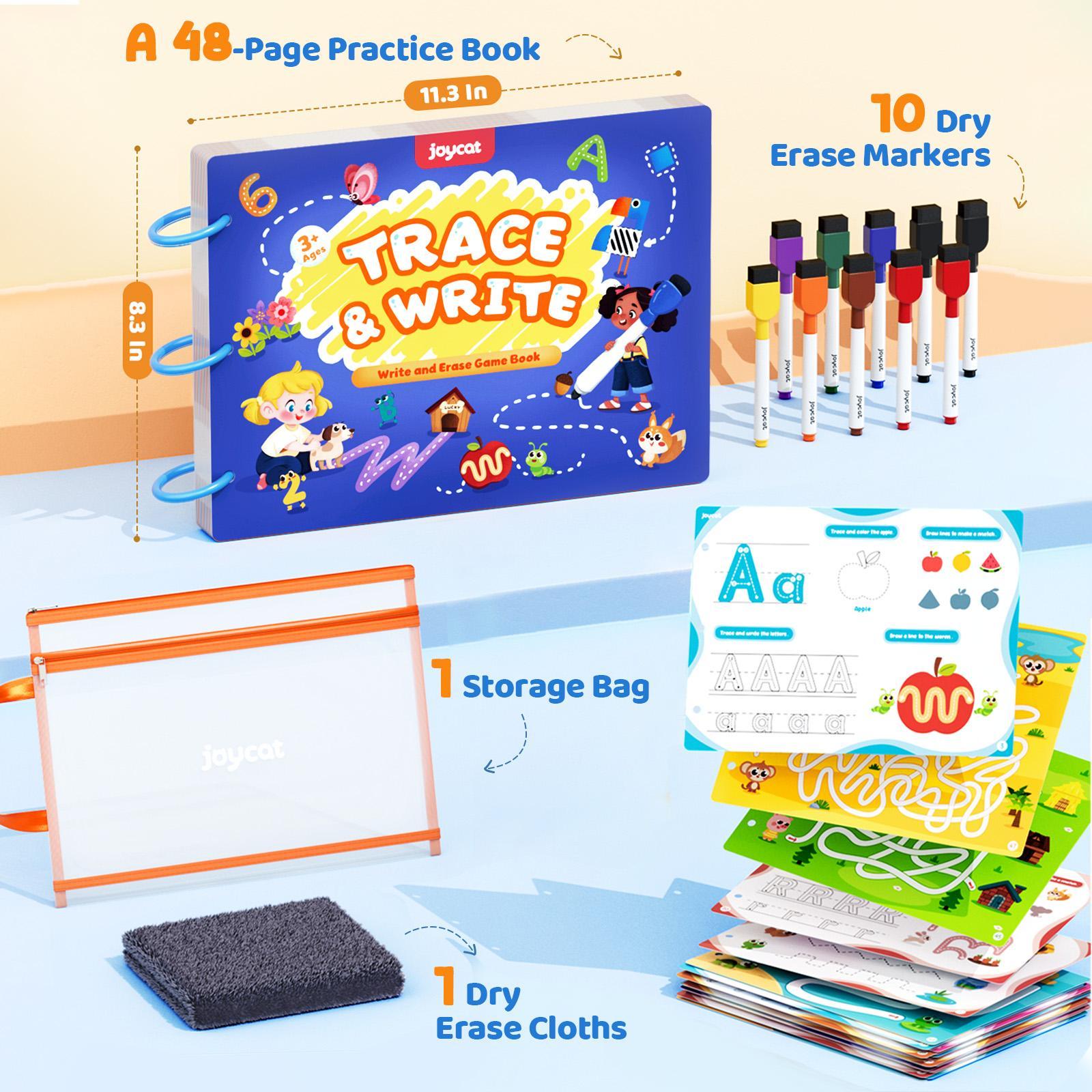JoyCat Preschool Handwriting Practice Toys, Math Workbooks, Seek & Find Game, Reusable Math Montessori Toys, Letters and Numbers Tracing Workbooks, Learning Activities