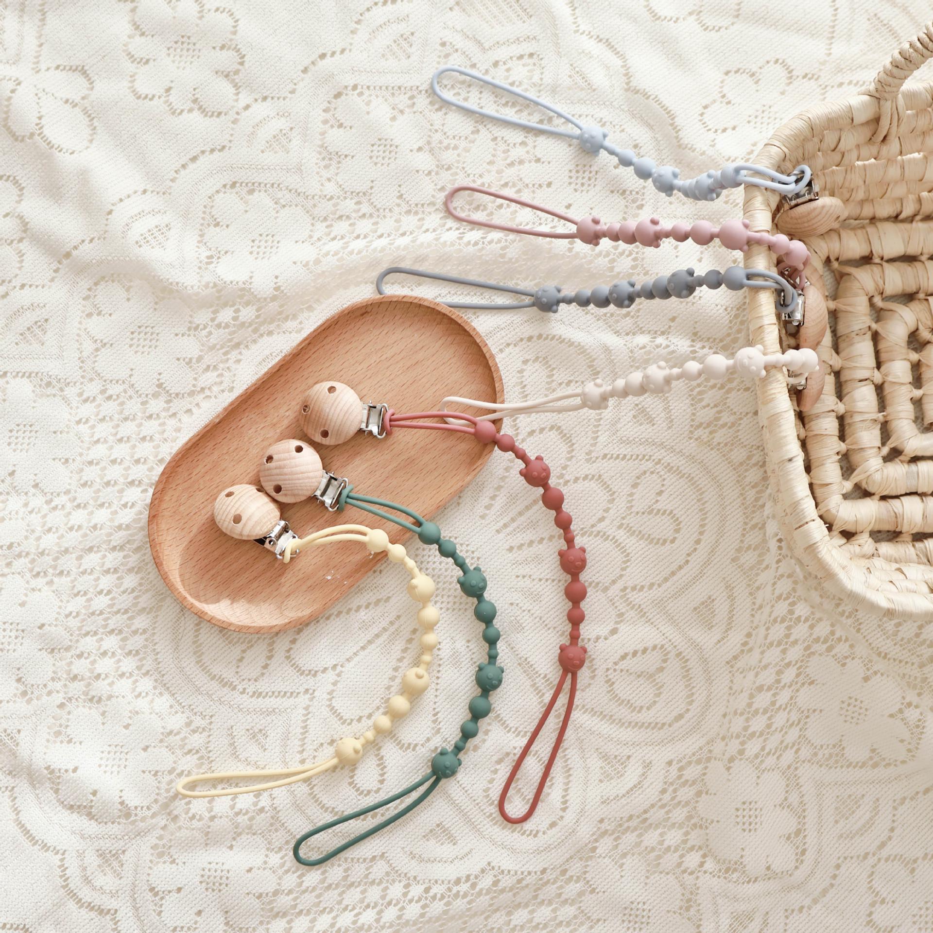 Baby Pacifier Chain, Anti-Drop Silicone Soother Strap, One-Piece Design, Comfortable Teething Relief, Safe & Durable Baby Accessory