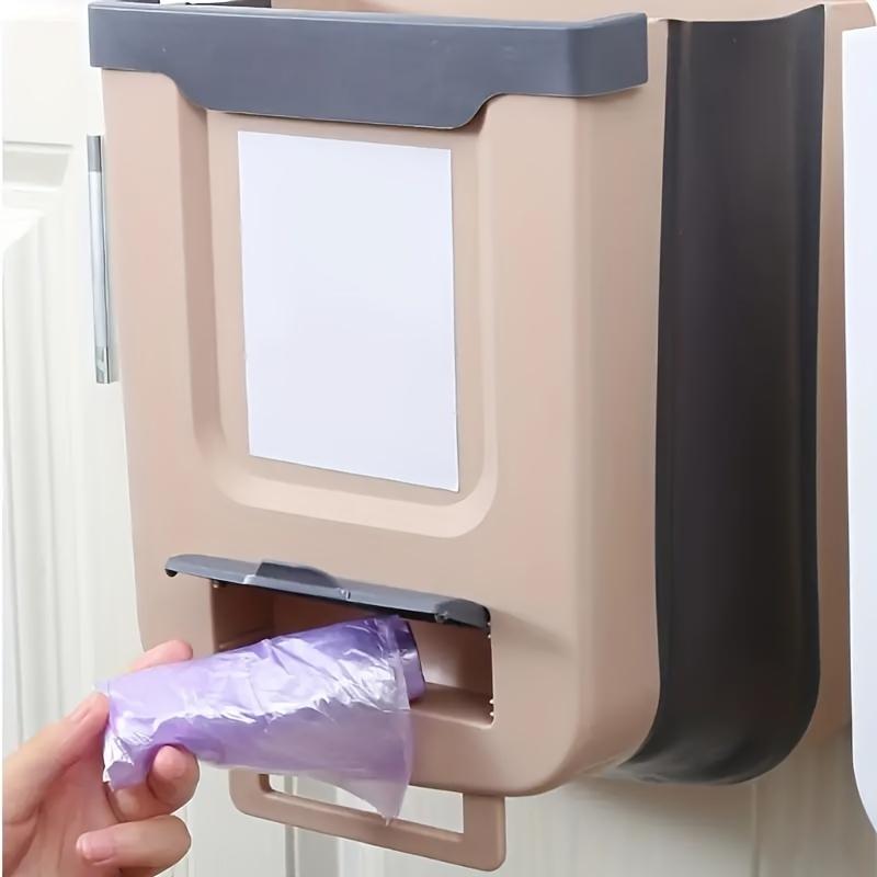 Foldable Kitchen Cabinet Door Hanging Trash Can, Space-Saving Wall-Mounted Bin with Creative Sorting Functionality, No Power Needed, Kitchen Garbage Can