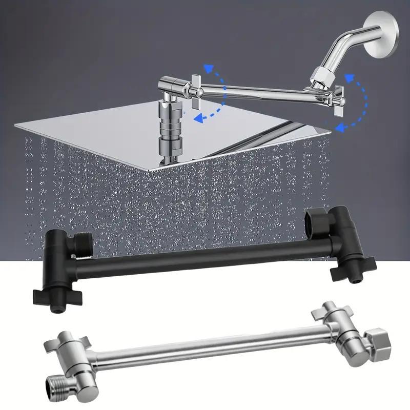 Adjustable Shower Head Extension Arm, Height & Angle Adjustable Shower Arm Extender, Fixing and Holding Shower Head Holder