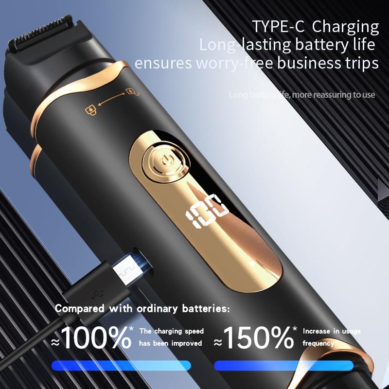 Portable Dual-Head Electric Shaver, Pain-Free Trimming, Multi-Purpose Grooming Kit, Type-C Charging, Long-Lasting Battery Life