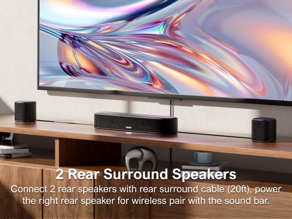 ULTIMEA Aura A40 7.1ch Virtual Surround Soundbar – Entry Level 4 Adjustable Speakers, 121 EQ Presets, Subwoofer, Wall-Mountable Budget Edition.Audio.Smartphone. Bluetooth. Sound Bar. TV