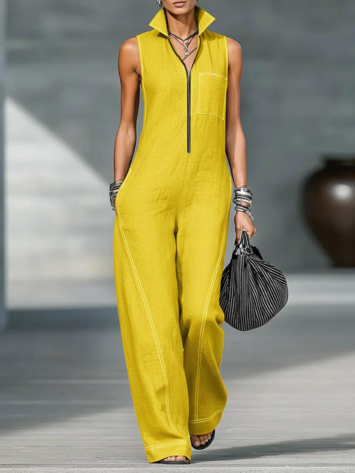 2026 New Women's Stand Collar Sleeveless Casual Minimalist Loose Bodysuit, Comfortable and Stylish One-Piece, Perfect for Daily Wear