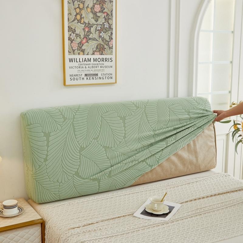 1pc Modern Minimalist Large Leaf Pattern Headboard Cover, All-Around Dustproof & Stain-Resistant, Soft Washable Universal Headboard Protector