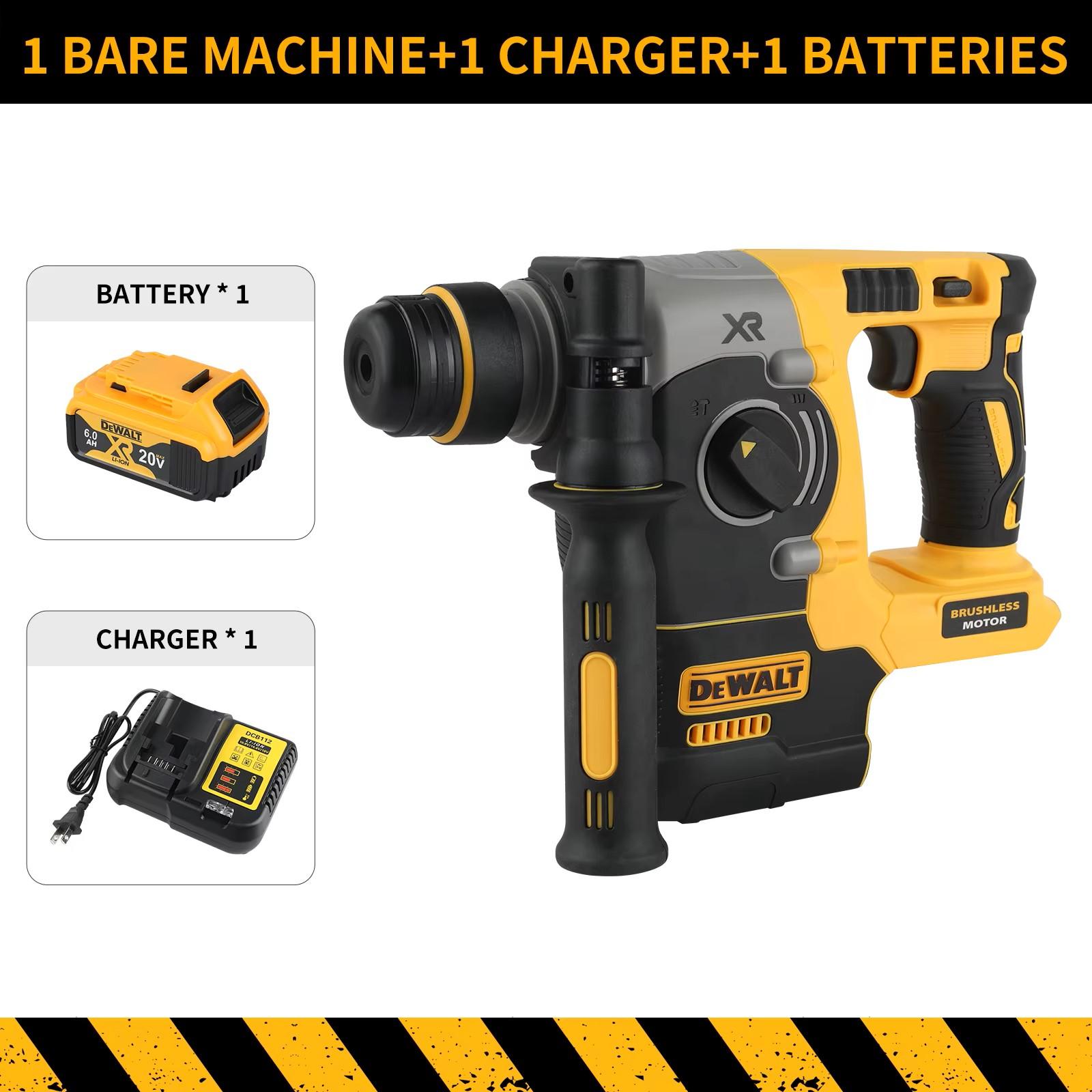 DeWALT DCH273 Brushless Rotary Hammer,2.1J Impact Energy,360 &deg; Handle&ndash;Efficient for Concrete,Brick&Stone Drilling For 20V 6.0Ah Battery