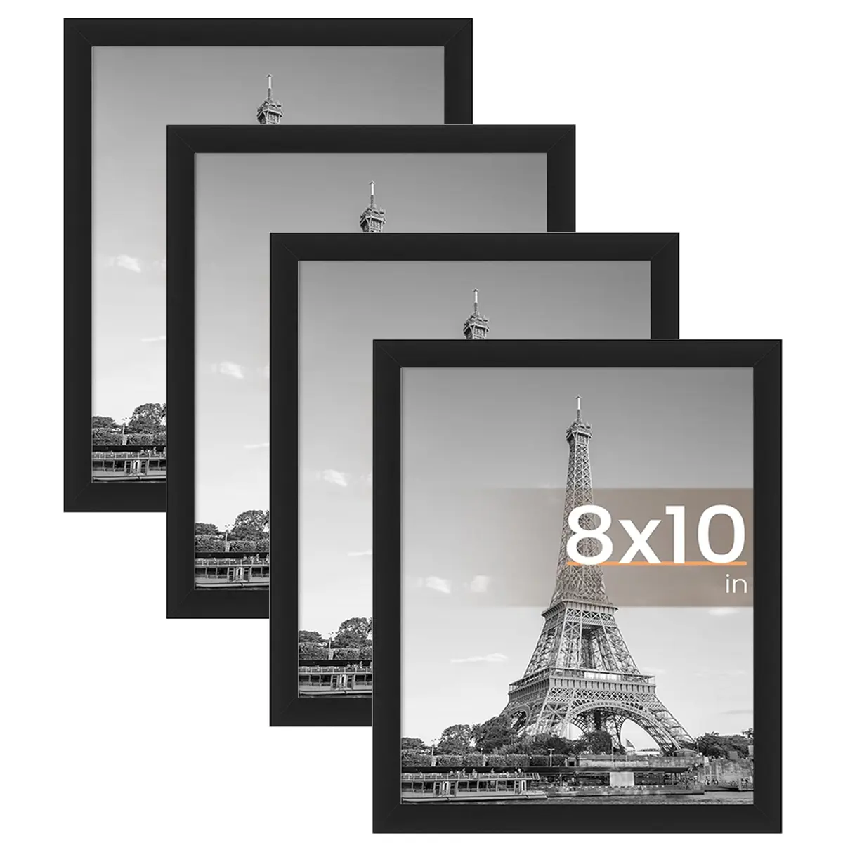 4-Pack 8x10in Picture Frames Collage Set, Mixed Materials Gallery Wall Decor, Wall/Tabletop Display for Family