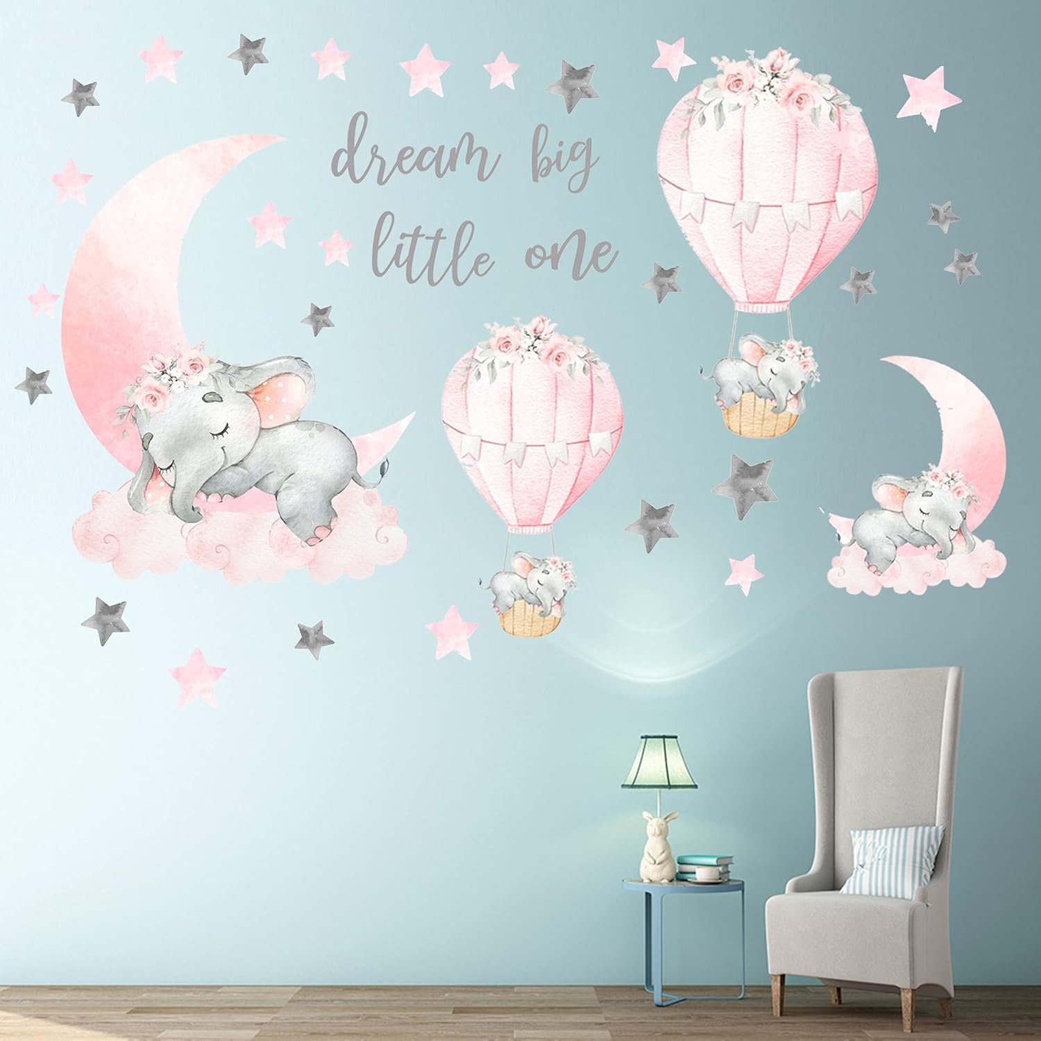 Teddy Bear Cartoon Wall Sticker, Vinyl Wall Art Decals for Baby Kids Room, Peel and Stick Nursery Decor, Living Room Home Decoration