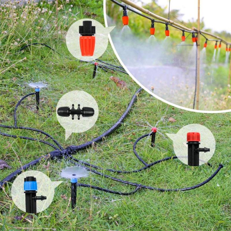 Drip Irrigation System Kit, 226ft Automatic Micro Irrigation Kit Patio Misting Plant Watering System with 1/2 inch 1/4 inch Drip Irrigation Tubing, Adjustable Nozzle Emitters for Garden Greenhouse