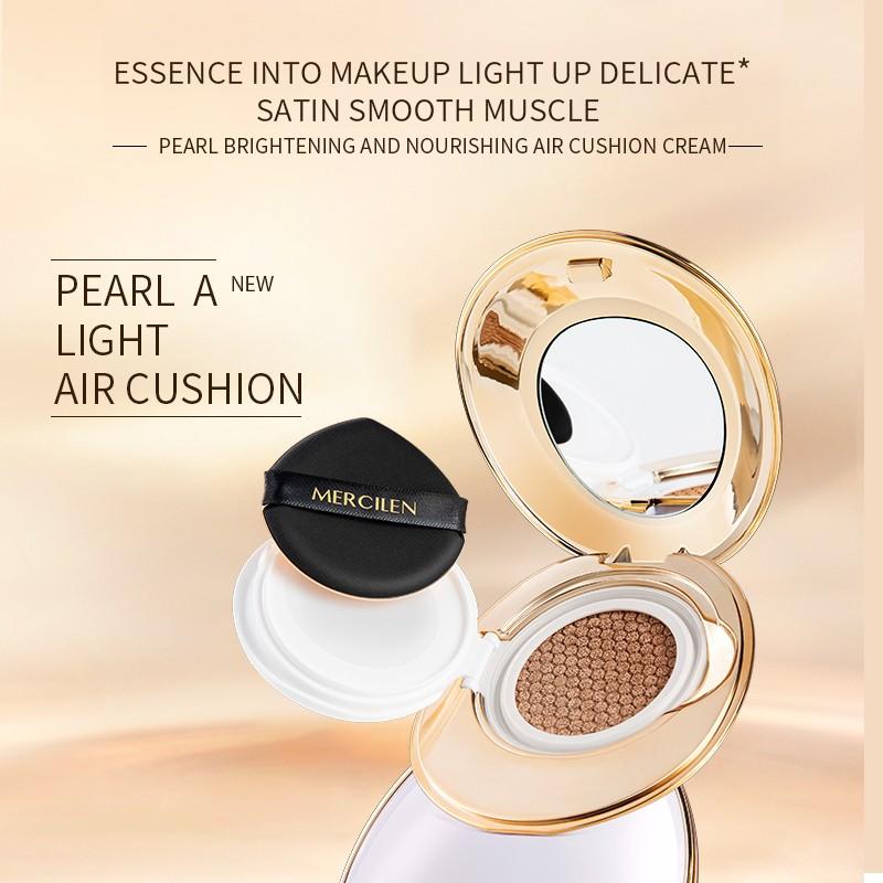 Mercilen Cushion Foundation Makeup Kit Set 4 Boxes, Pearl Skincare CC Cream 15g + Replacement Pad 15g + Makeup Remover 85g + Cleansing Honey 150ML