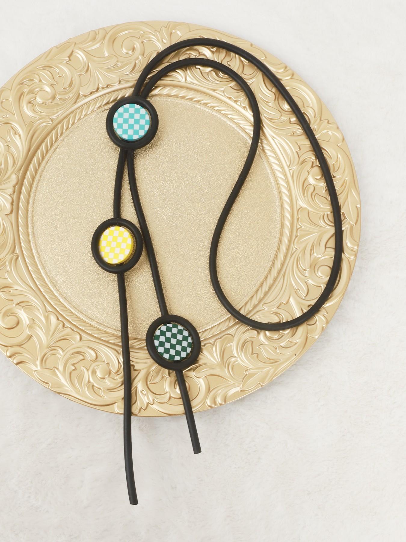 Fashionable Plaid Pattern Accessory, Casual Chic Women's Jewelry, Modern Style Daily Wear Necklace, Perfect for Office and Dates