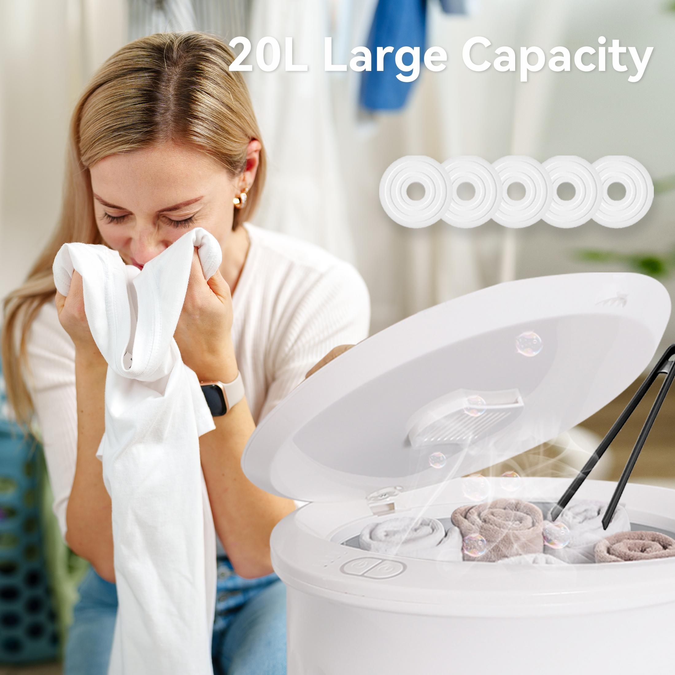 Towel Warmers Bucket, 5.28gal, White Large Towel Warmer For Spa And Bathroom, Auto Shut-Off, Adjustable Timer, Fits Up to Two 40"X70" Oversized Towels