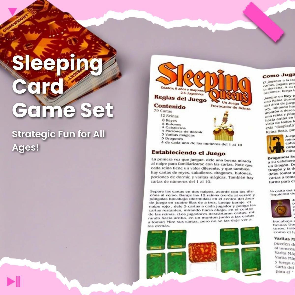 Sleeping Queen Tabletop Game, Math Thinking Training Cards, Family Interactive Card Game, Classic Educational Board Game for Kids Aged 8+