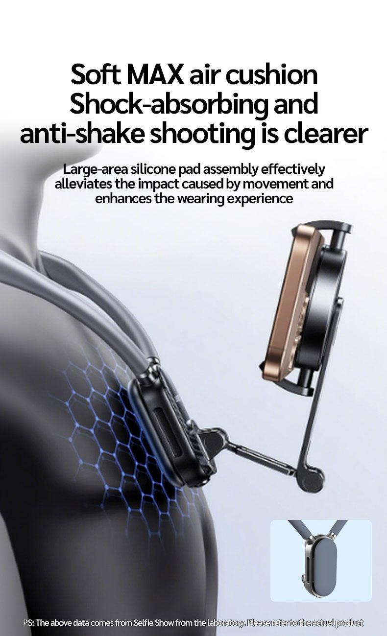 Selfieshow New Magnetic Neck Strap Phone Holder, First Person Perspective Sports Camera Shooting Aid, Chest Anti-Shake Fixed Stand, Adjustable Phone Holder