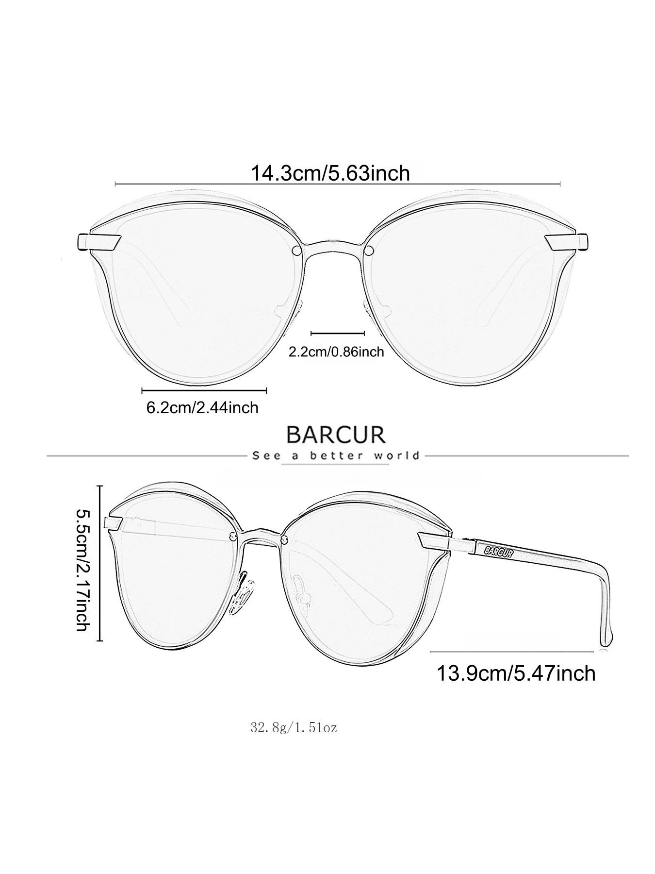 BACURY Exquisite Cat Eye Frame, Polarizing Film, Sunglasses, Versatile Beach And Seaside Vacation, Daily Travel, Windproof, Dustproof, Uv Resistant, Driving And Hiking To Reduce Glare