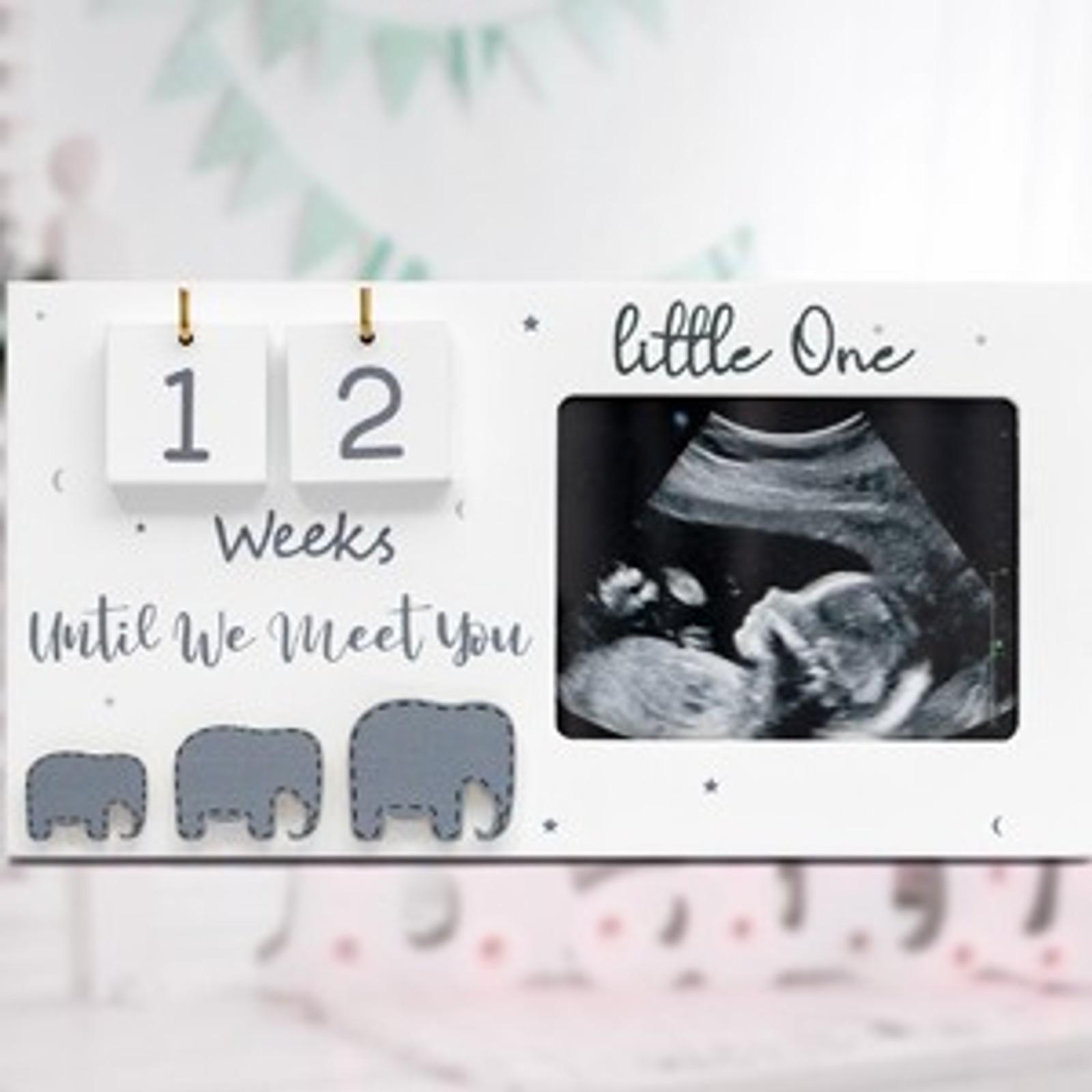 Ultrasound Photo Frame with Baby Countdown Weeks - Pregnancy Keepsake Gift for Expecting Parents, Grandparent Baby Announcement, First Time Mom Must HaveGift