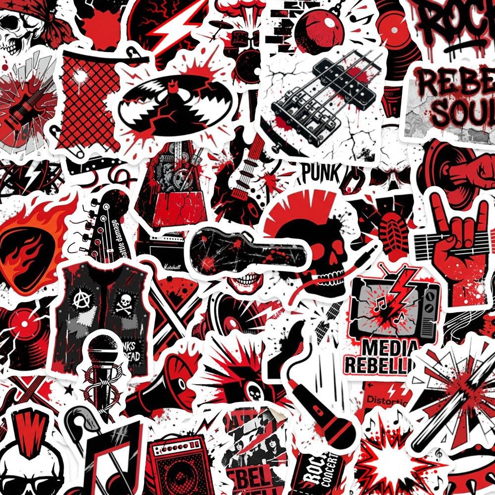50pcs Punk Rock Cartoon Graffiti Stickers, Office Supplies and Notebook Accessories, for Decorating Scrapbooks, Computers, Water Bottles, Cars, Etc.