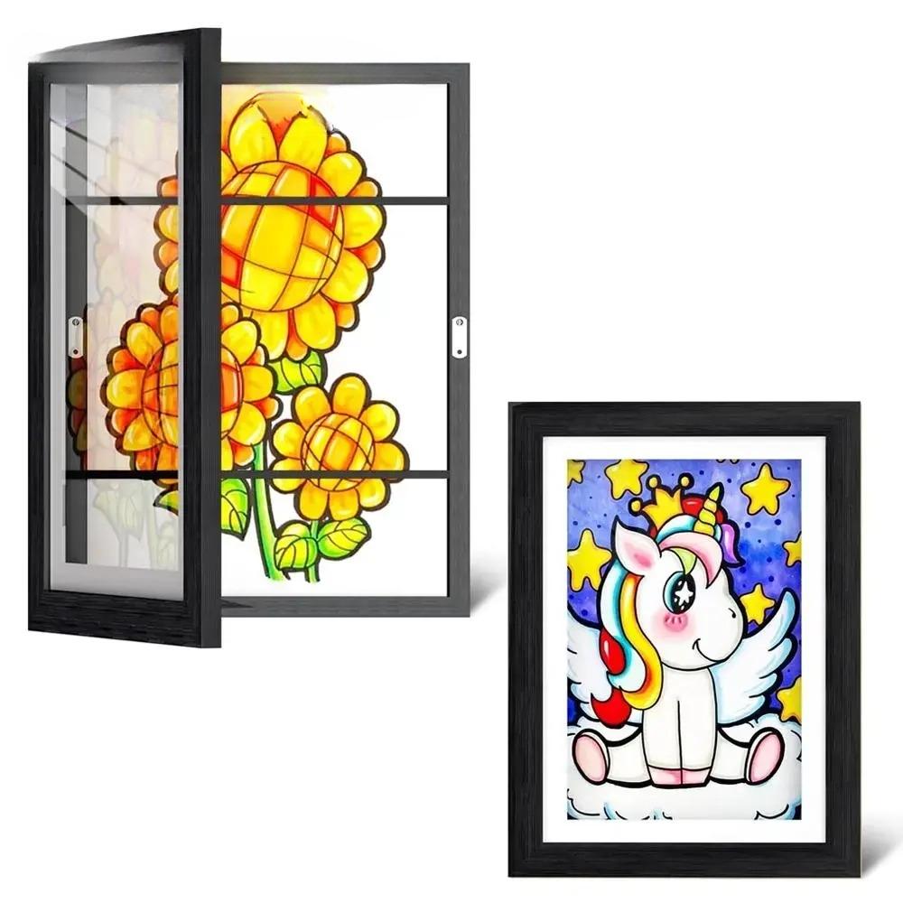 Magnetic Storage Frame with Corner Protection, Acrylic Art Frame, Wall-Mounted Floral Decor, Ideal for Home, School, Office #GLOBAL PICKS