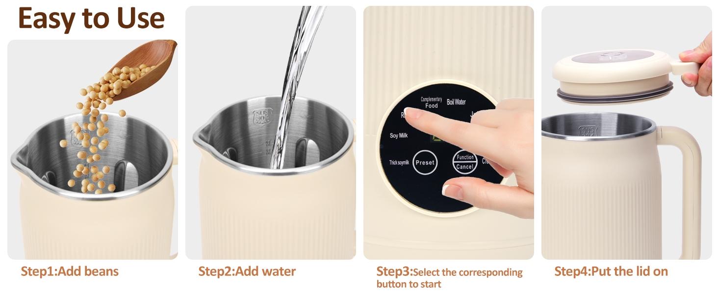 6-in-1 Automatic Soymilk Maker, Wall Breaker, Nut Milk Maker, Boiling Free Automatic Juicer, Multifunctional Juicer Machine, Milk Blender with Delayed Start/Keep Warm/Juicing/Self-cleaning Functions, Kitchen Accessories, Gift Ideas