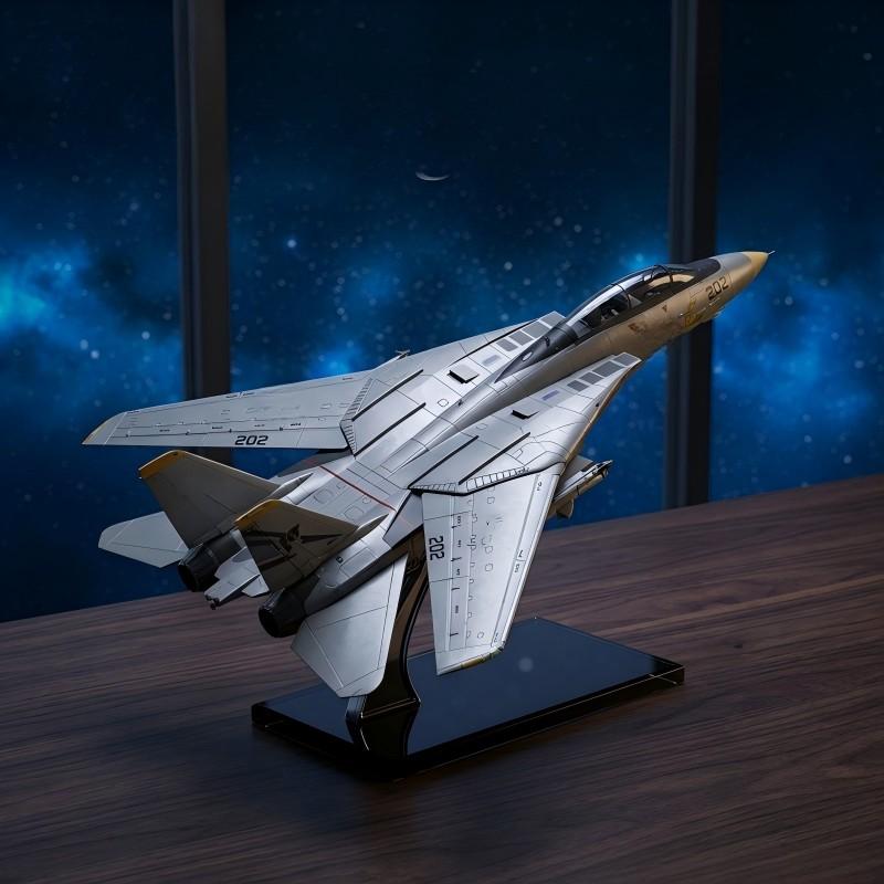 1:72 Scale F14 Aircraft Model with Base, Durable Plastic, Adult Collectible, Desk Decor, Office Decoration, Ideal for Aviation Enthusiasts