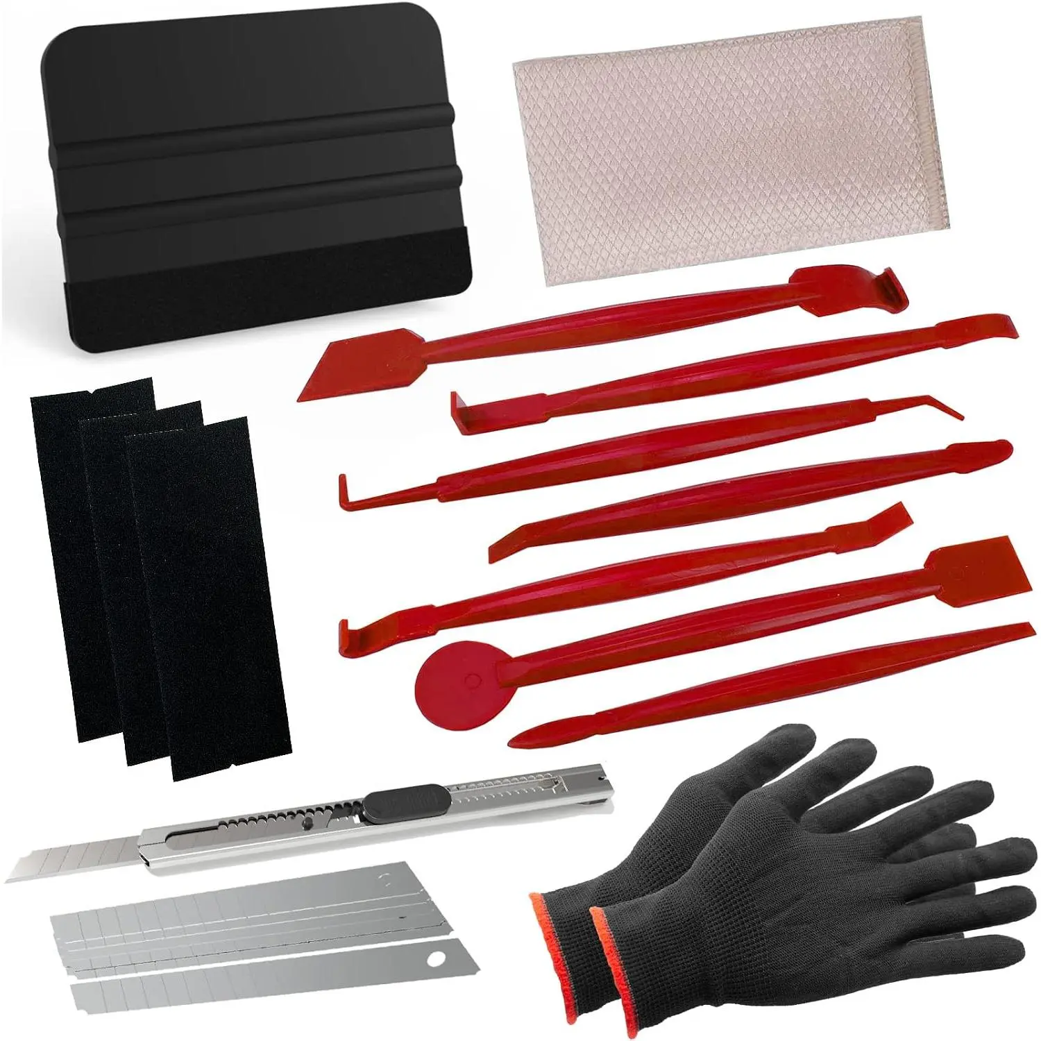 Vinyl Wrap Tool Kit for , Window Tint  Includes Squeegees |  Wrap Kit Includes , Towel, Vinyl Gloves, 7 Kinds of   and Utility