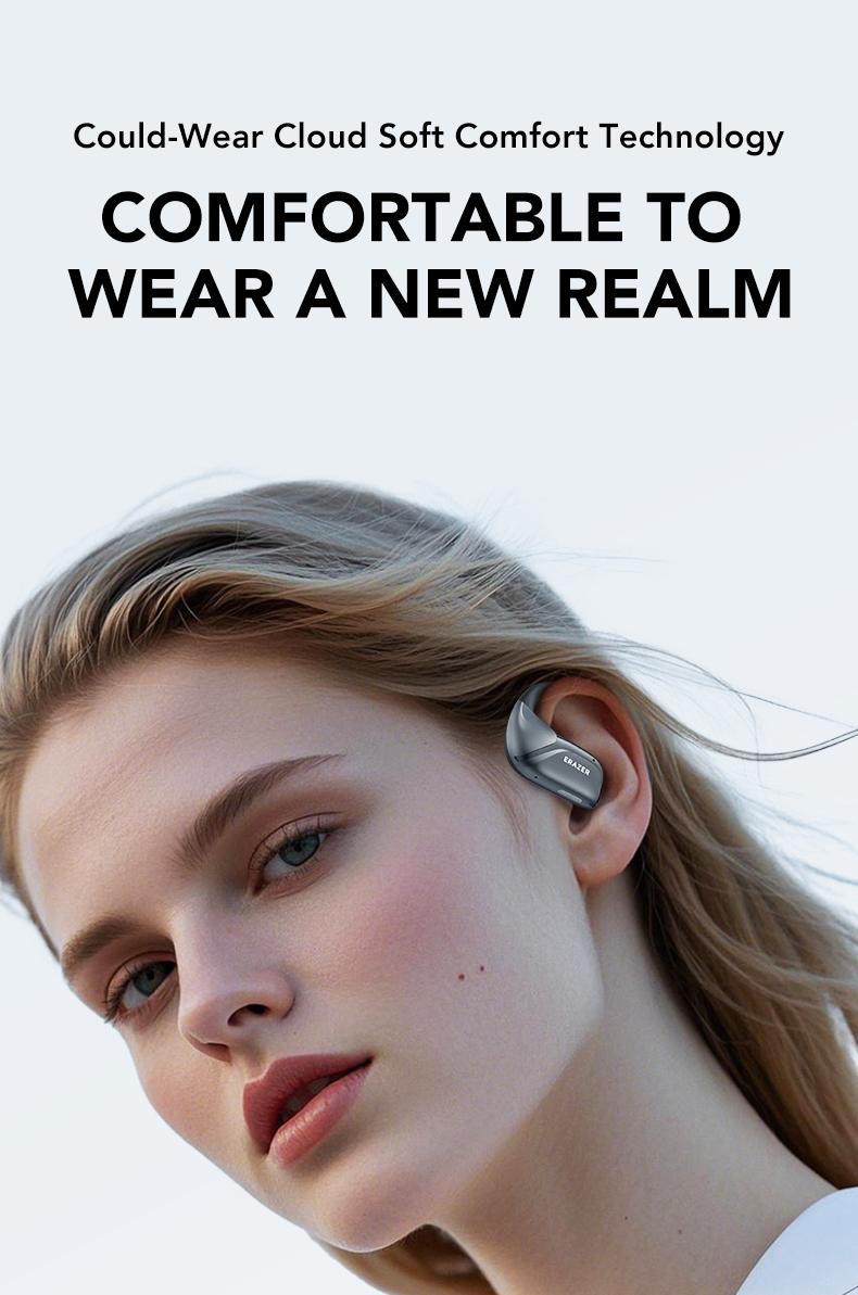 ERAZER XF29 2.4G Open Earphones,True Wireless Bluetooth 5.4 Headphones, IPX5 Waterproof Ear Buds,HiFi Sound Headsets with MIc,2.4G Fast Connect Earphones