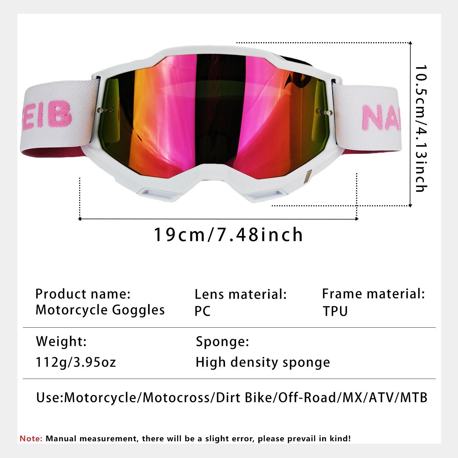 NAFIEB High-Performance OTG Goggles: Compatible with Prescription Glasses, Scratch/Dust Resistant, Airflow System, Secure, Adjustable. For Riding, Skiing. Ideal Holiday Gift.