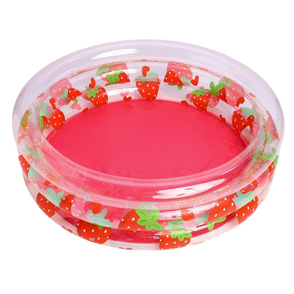 1pc Kids Inflatable Pool, Round Glitter Thick Mini Swim Pool, Cool Water Play Bubble Pool, Indoor & Outdoor Summer Inflatable Bath Pool