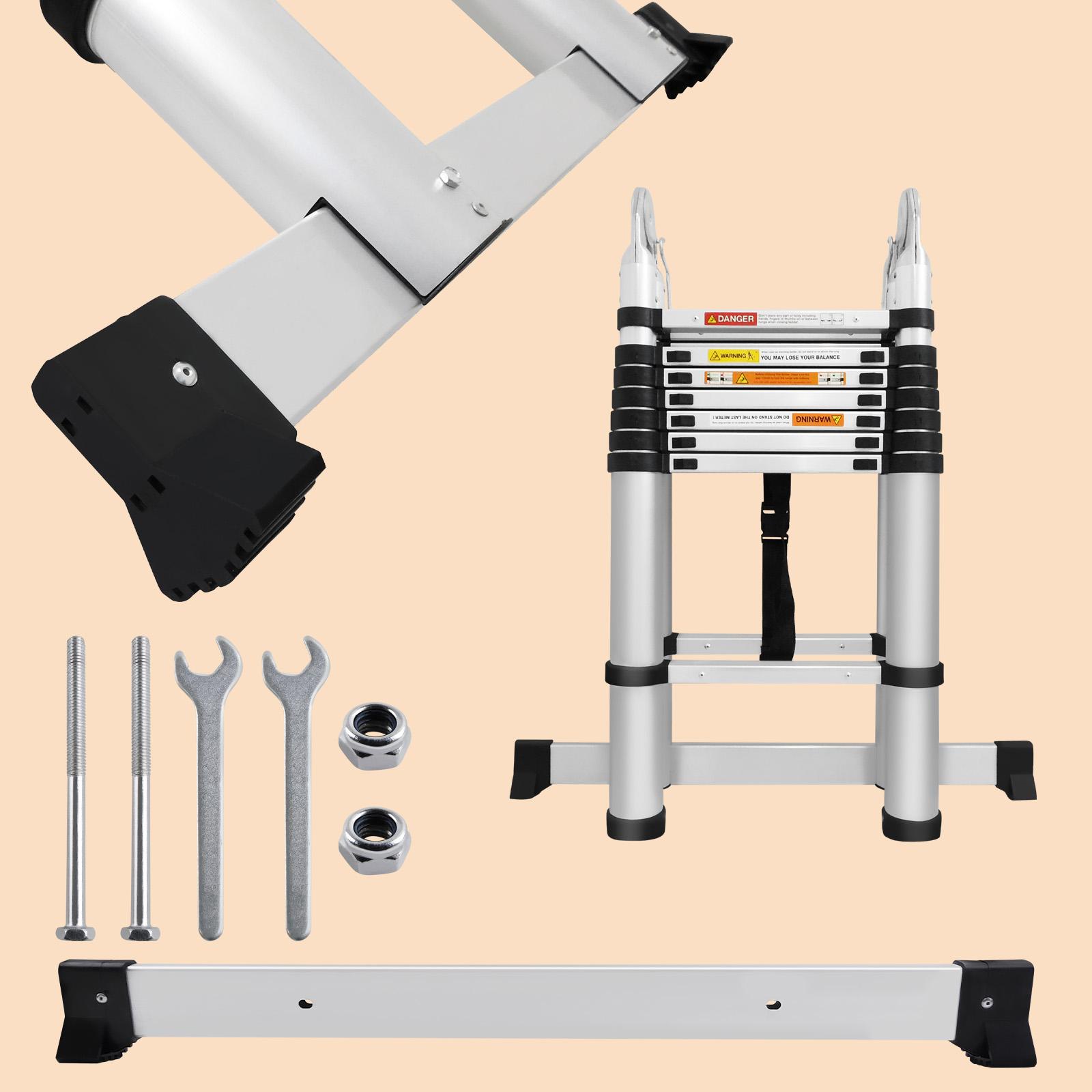 Telescoping Ladder Aluminum A-frame Extension Ladder, Folding Ladder with Stabilizer Bar and Anti-Slip Feet, 330lbs Max Load Capacity, for Home, Office ( 6.2+6.2FT / 8.2+8.2FT ) Telescoping Ladder Aluminum A-frame Extension Ladder, Folding Ladder with Stabilizer Bar and Anti-Slip Feet, 330lbs Max Load Capacity, for Home, Office ( 6.2+6.2FT / 8.2+8.2FT )