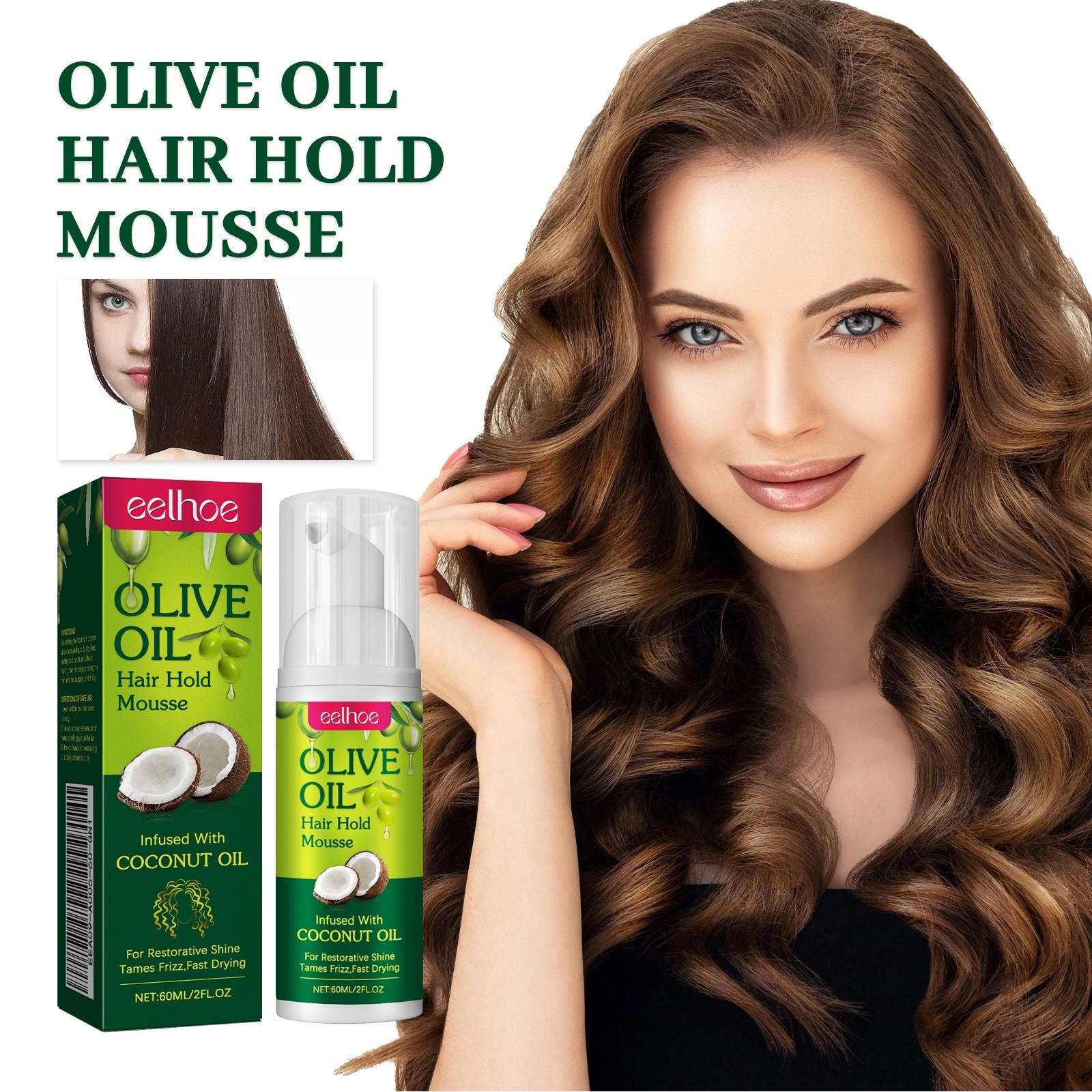 Olive Oil Hair Styling Mousse 2 Pack, Curl Hold Moisturizing, Long-Lasting Anti-Frizz, Protective Curl Shaping Mousse