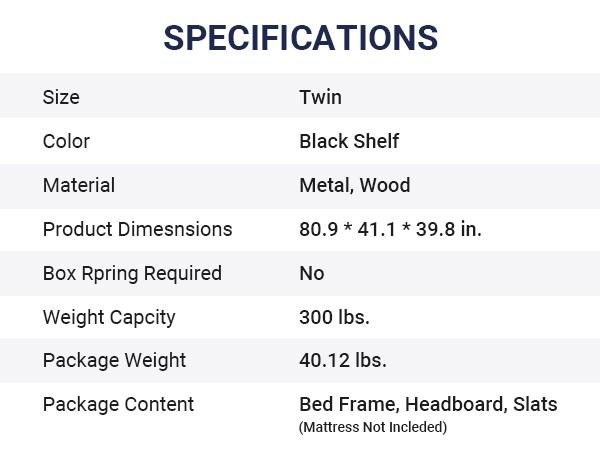 Allewie Modern Twin/Full/Queen/King Bed Frame with 4.7" Headboard Shelf,【Frame Only No Mattress】 Heavy-Duty Platform Bed Frame, No Box Spring Needed, Brown Shelf/Black Shelf,#TikTokShopBlackFriday #Christmas Gifts
