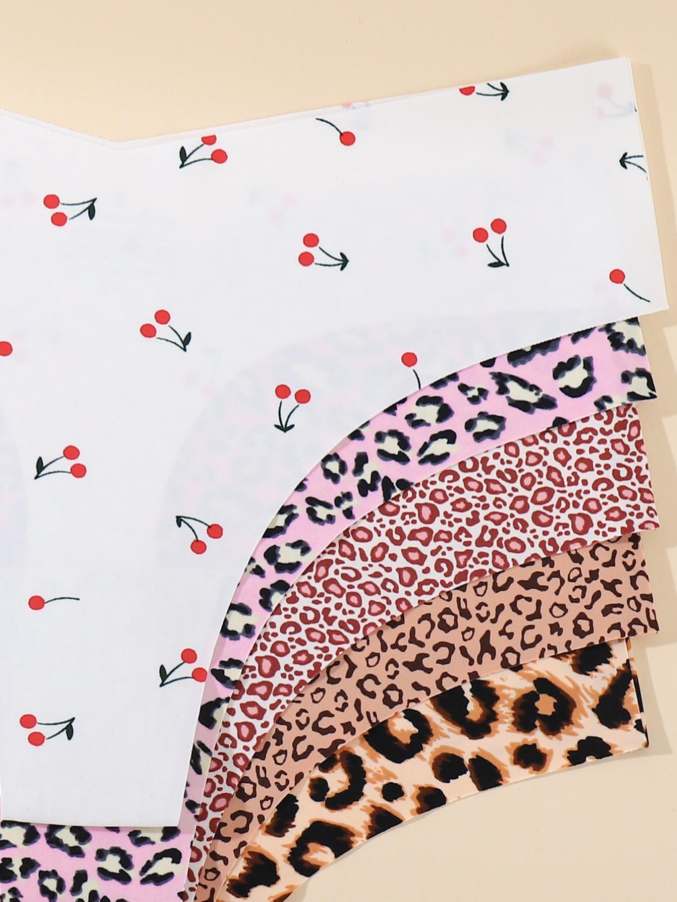 10 Pack Women's Leopard Print Triangle Panties V-Shaped Comfortable Breathable No Show Underwear, All Season Fitted Casual Style