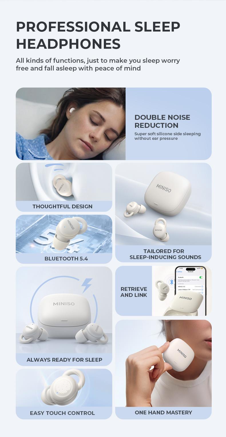 MINISO Mini Invisible Headphones Bluetooth 5.4 True Wireless In-Ear Earphones sport Audio Earbud audifonos bluetooth wireless headphones noise cancelling headphones gamingheadset