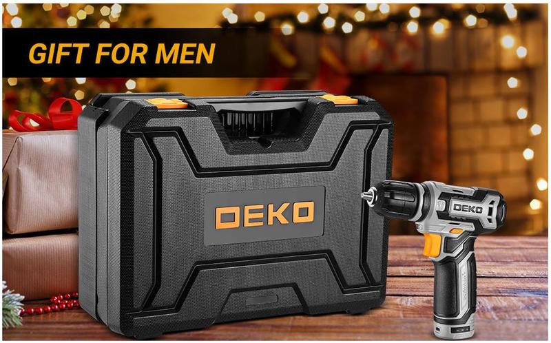 DEKO Tool Kit Box Drill Set Home Mechanic Toolbox with 12V Power Cordless Drill Hand Repair Tools Sets Combo Kits Storage Organizer Drawer Case for Men