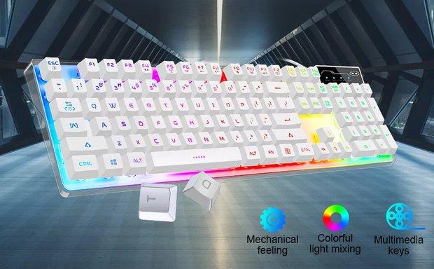 MageGee K1 Gaming Keyboard and Mouse Combo, RGB LED Backlit Keyboard with 104 Keys Computer PC Gaming Keyboard for PC/Laptop MageGee K1 Gaming Keyboard and Mouse Combo, RGB LED Backlit Keyboard with 104 Keys Computer PC Gaming Keyboard for PC/Laptop