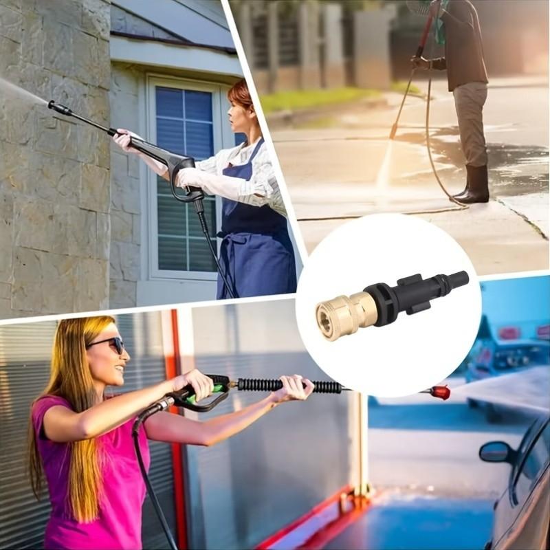 High-Pressure Water Gun Adapter Quick Connect 1/4" Washer Parts with Nozzle, Compatible with Lava Sterwins Parkside, Durable Design