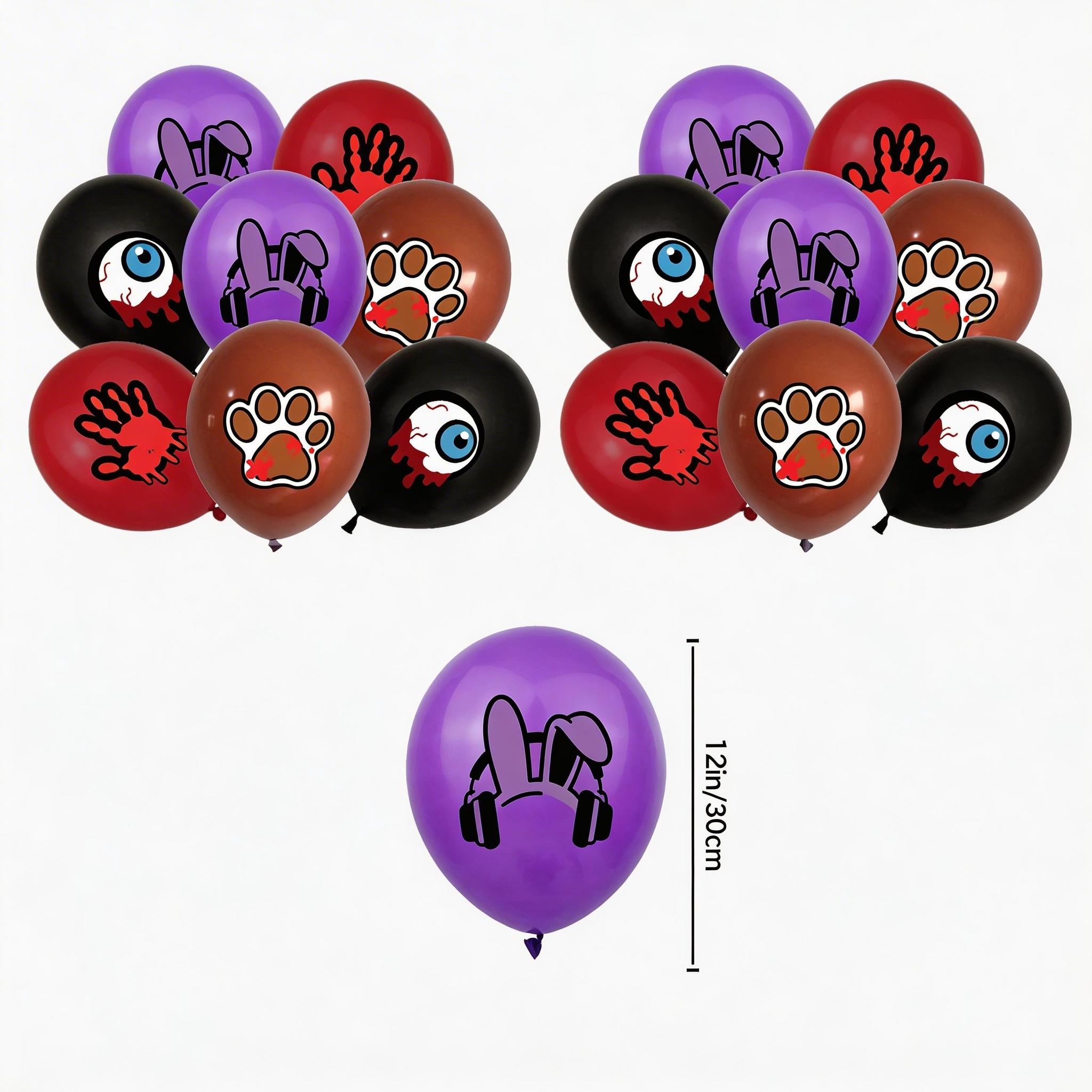 New popular FNAF Party Supplies Full Kit - FNAF Series Character Printed Balloons, Cake Insert Toppers and Happy Birthday Hanging Banner for Horror Game Themed Birthday Celebrations